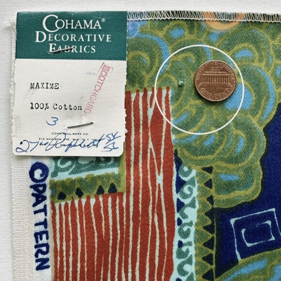 Rare Vintage 60s Cohama Upholstery Fabric in Maxime Pattern - Picture 5 of 9